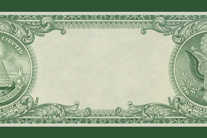Blank dollar bill