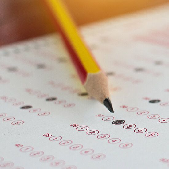 Pencil filling out a test